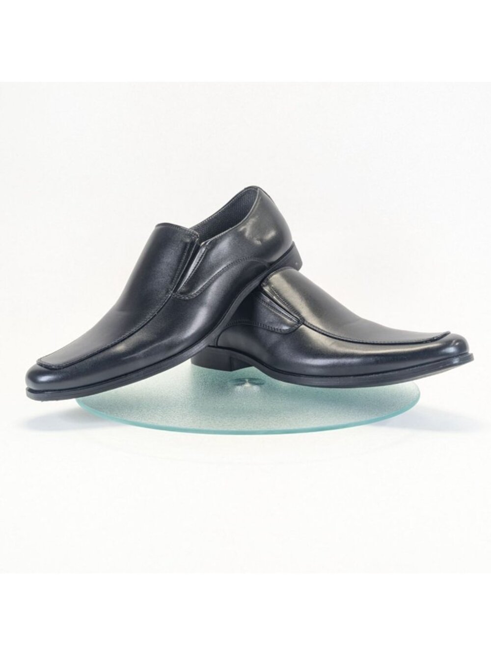 Perry Ellis Mens Black Vegan Leather Slip-On Dress Loafers Size 10.5 Wide - Picture 7 of 11